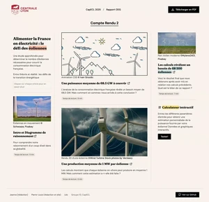 Wind energy magazine homepage with hero illustration