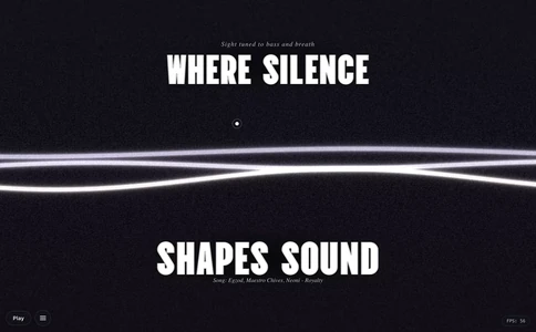 Audiovisual interface showing reactive shader lines