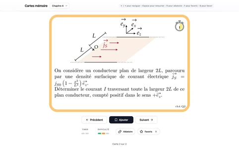 Physics flashcards viewer interface